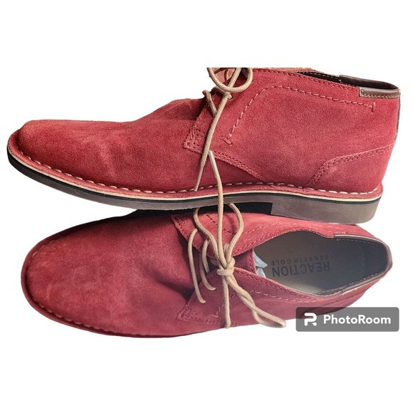 Reaction Kenneth Cole Desert Sun Red Men's Suede Leather New Shoes US Size 10 - Picture 4 of 7